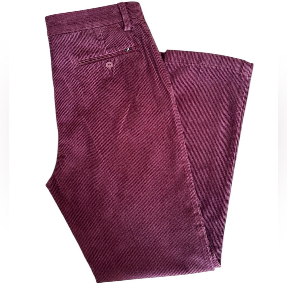 Nautica Mens Dansforth Burgundy Corduroy Pants Size 34X32.
